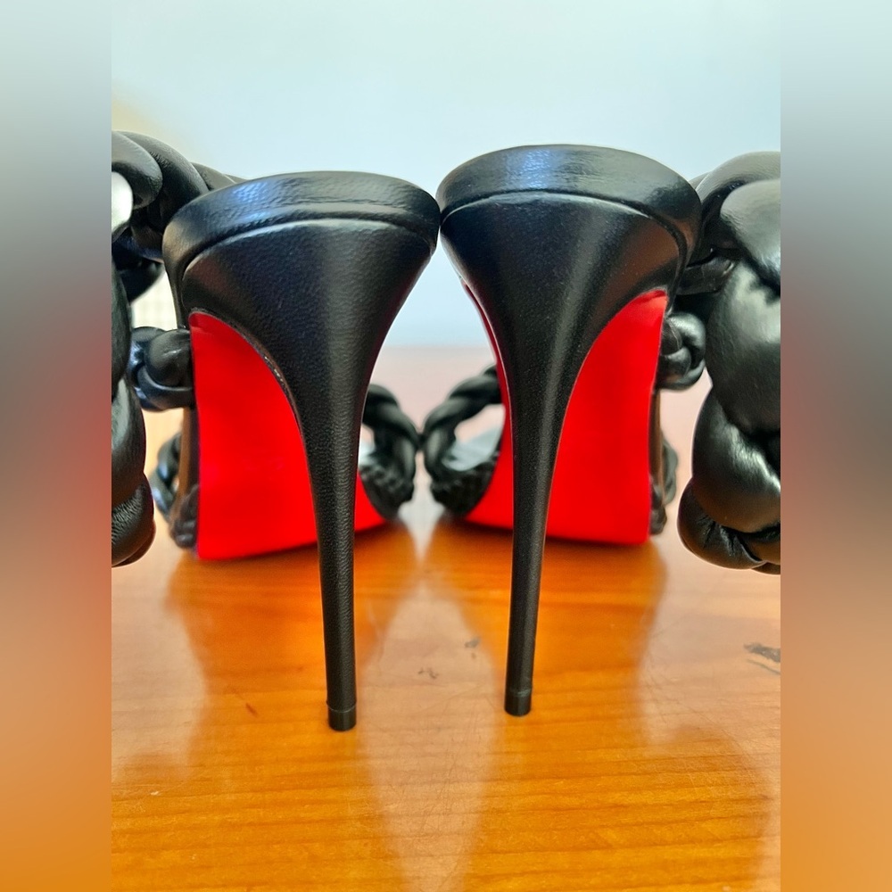 NIB Christian Louboutin X Idris Elba Fatima 120 MM Leather Strap Sandals Size 37 - Picture 7 of 10